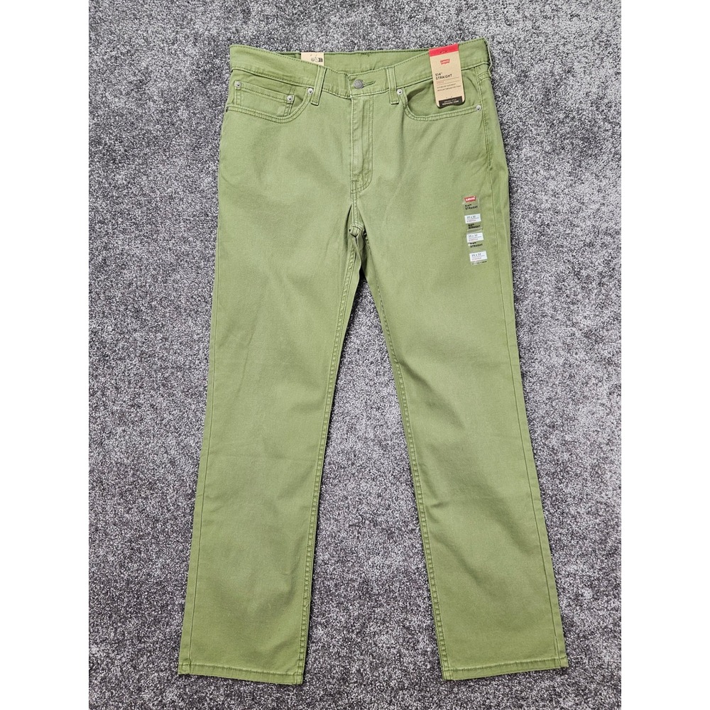 Levi's 514 Straight Fit Men's Pants 35x32 Olive Green Stretch Twill NWT